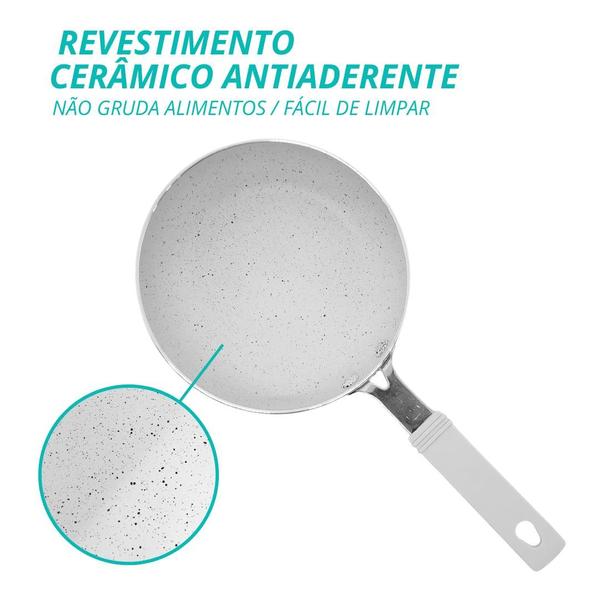 Kit 3 Frigideira De Ovo Cerâmica Antiaderente Vanilla 14cm - CASAMBIENTE Imagem de Kit 3 Frigideira De Ovo Cerâmica Antiaderente Vanilla 14cm