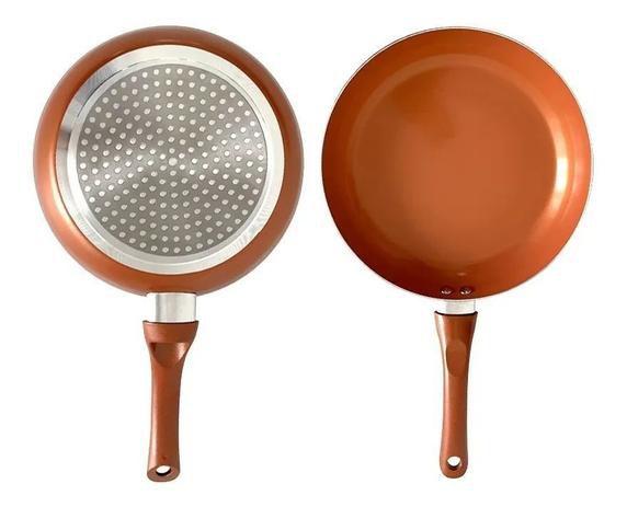 Kit 3 Frigideiras Titânio Cerâmica Antiaderente Cobre Panela Cozinha - KIT3FRIGIDEIRAS Imagem de Kit 3 Frigideiras Titânio Cerâmica Antiaderente Cobre Panela Cozinha
