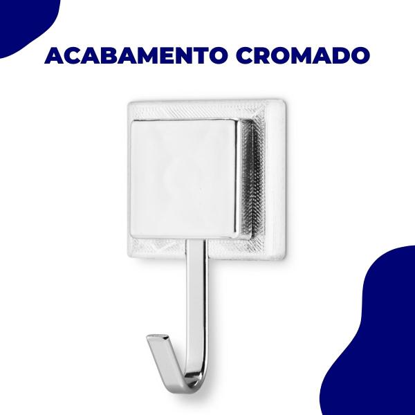 Imagem de Kit 3 Gancho Cabide Cabideiro Suporte Porta Toalha de Rosto de Parede Banheiro 3M Cromado Arthi