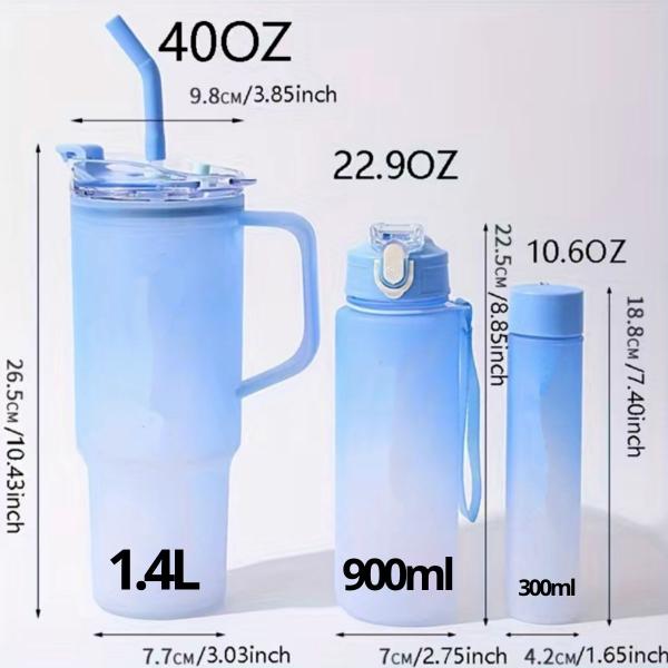 Imagem de Kit 3 Garrafa Copo Para Carro 240ml+500ml+1200ml Virginia