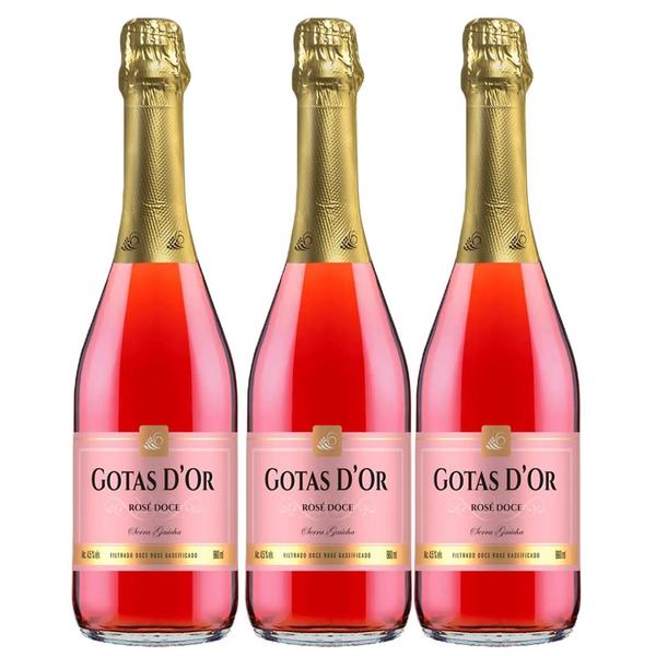 Imagem de Kit 3 Gaseificado Sem Álcool Gotas Garibaldi Rosé - 660mL