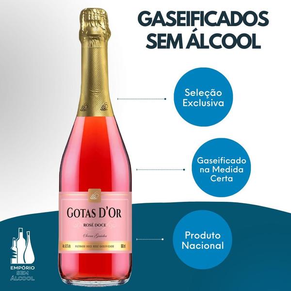 Imagem de Kit 3 Gaseificado Sem Álcool Gotas Garibaldi Rosé - 660mL