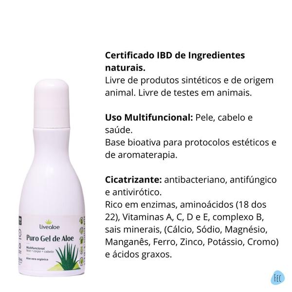 Imagem de Kit 3 Gel de Aloe Vera Livealoe Babosa 100% Natural 210ml