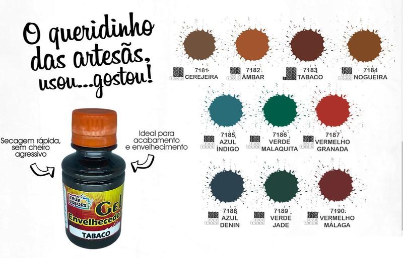 Imagem de Kit 3 Gel Envelhecedor 100 Ml True Colors a Sua Escolha Artesanato