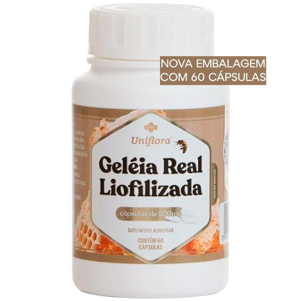 Imagem de Kit 3 Geleia Real Liofilizada 500mg Uniflora 60 Cápsulas