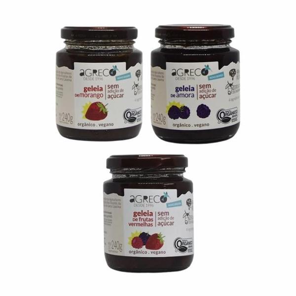 Kit 3 Geleias Berries Sem Açúcar Agreco: Frutas Vermelhas, Imagem de Kit 3 Geleias Berries Sem Açúcar Agreco: Frutas Vermelhas,