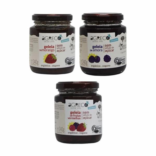 Kit 3 Geleias Berries Sem Açúcar Agreco: Frutas Vermelhas, Imagem de Kit 3 Geleias Berries Sem Açúcar Agreco: Frutas Vermelhas,