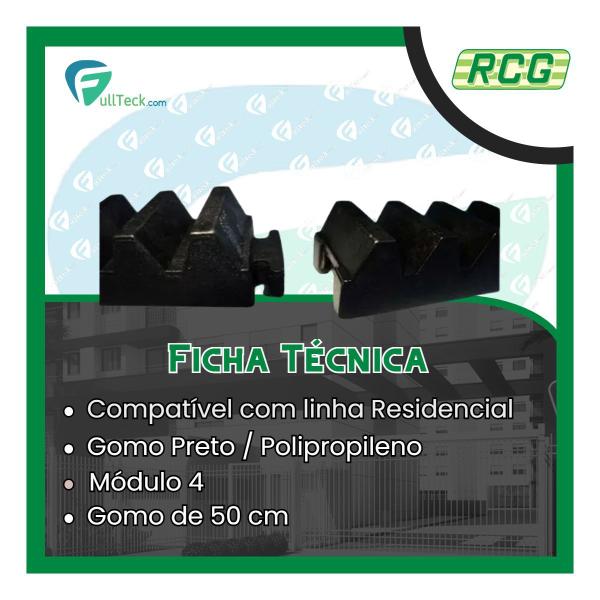 Imagem de Kit 3 Gomo Cremalheira Preto Módulo 4 Residencial 50cm Rcg