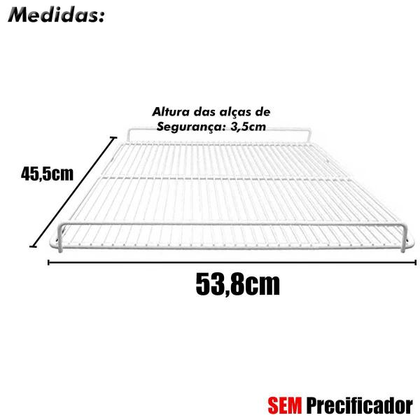 Imagem de Kit 3 grade prateleira 54x45 metalfrio vb40 sem precificador 020102g631 br (g630) + 12 suporte