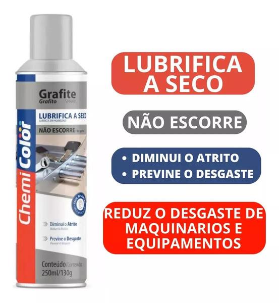 Imagem de Kit 3 Grafite Spray Lubrificante A Seco Chemicolor 250ml