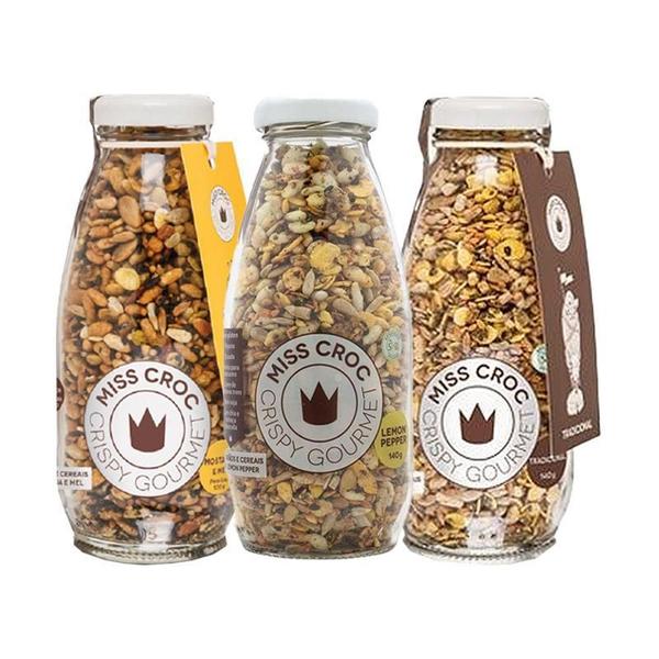 Imagem de Kit 3 Granolas Crisp Garrafa Miss Croc: Lemon Pepper,