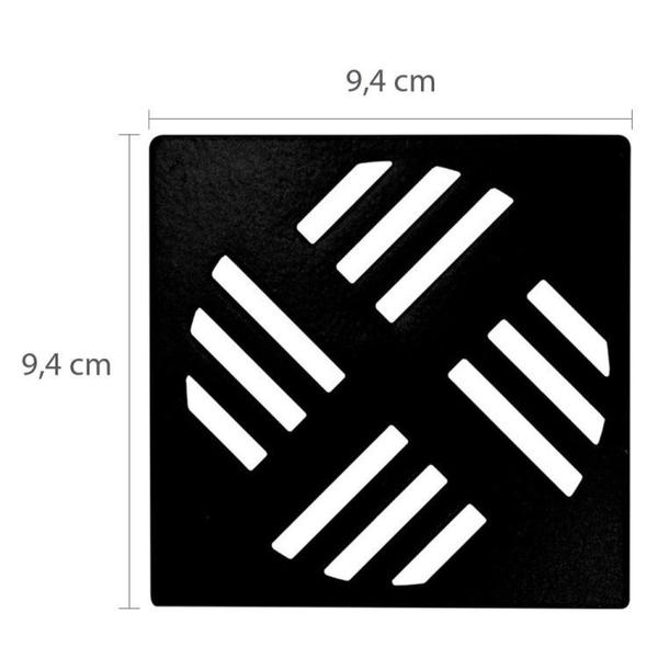 Imagem de Kit 3 Grelha Quadrada em Alumínio 9,4x9,4cm Astra Preto