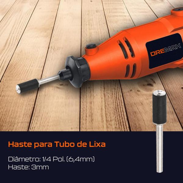 Imagem de Kit 3 Haste De Tubo De Lixa 1/4Pol. 6.4 Mm Micro Retíficas