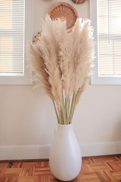 Imagem de Kit 3 Hastes Capim Dos Pampas Arranjo Floral Decor Moderno