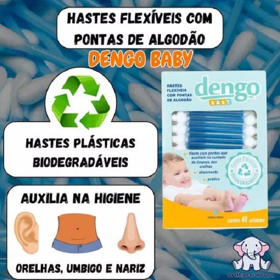 Imagem de Kit 3 Hastes Cotonete Bebes Recem Nascido Dengo Baby C/48