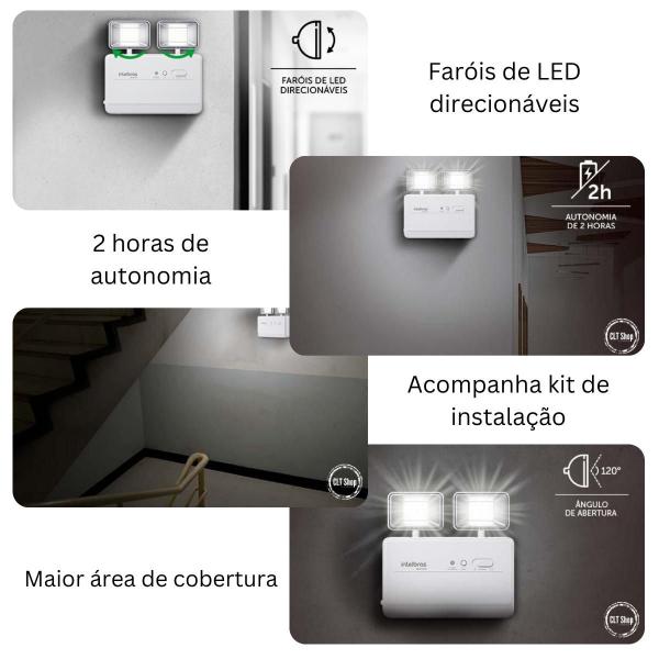 Imagem de Kit 3 iluminação emergência 2 horas de autonomia Intelbras