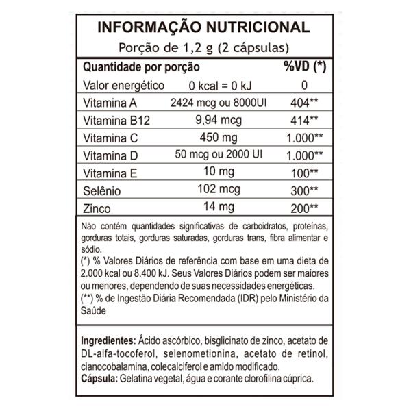 Imagem de Kit 3 Imunize Vitaminas A, C, D, E, B12 + Selênio e zinco Unilife 60 cápsulas