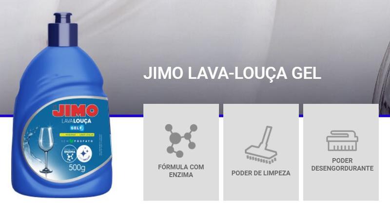 Imagem de Kit 3 Jimo Lava Louças Gel Detergente Alto Brilho 500g Original