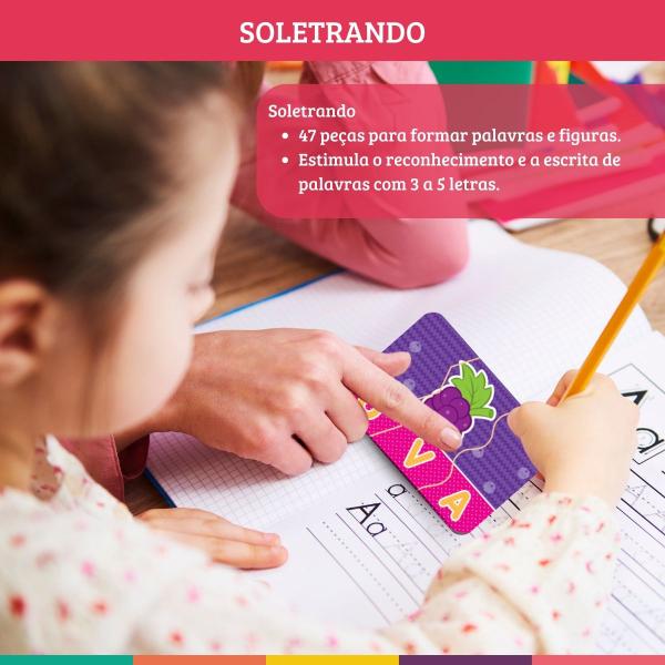 Imagem de Kit 3 Jogos Educativo Madeira Alfabeto Número Soletrando Nig