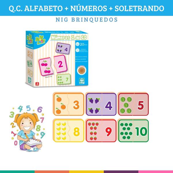 Imagem de Kit 3 Jogos Educativo Madeira Alfabeto Número Soletrando Nig