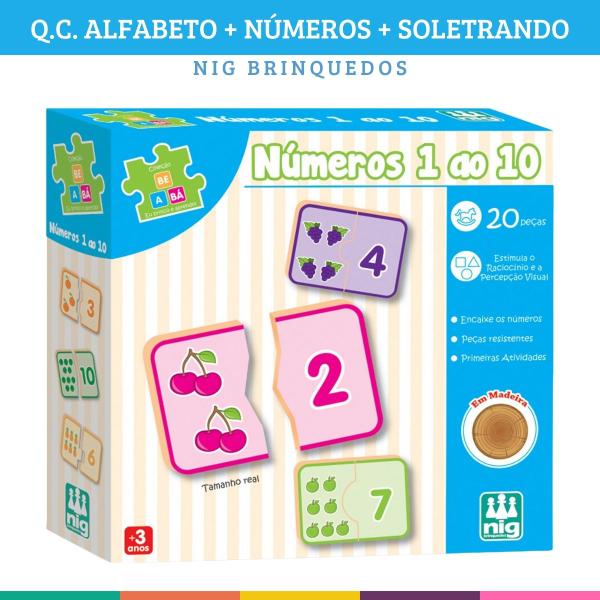 Imagem de Kit 3 Jogos Educativo Madeira Alfabeto Número Soletrando Nig