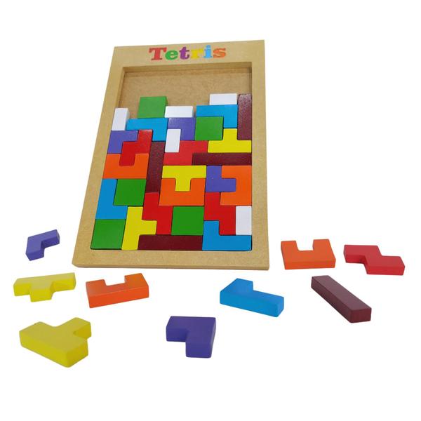 Imagem de Kit 3 Jogos Educativo Torre de Hanói Tetris 40 peças e Tangram