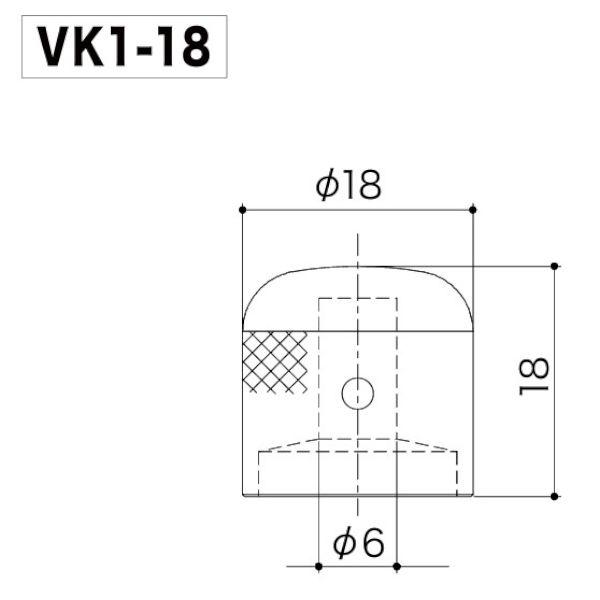 Imagem de Kit 3 Knob de metal guitarra baixo GOTOH VK1 18 B preto