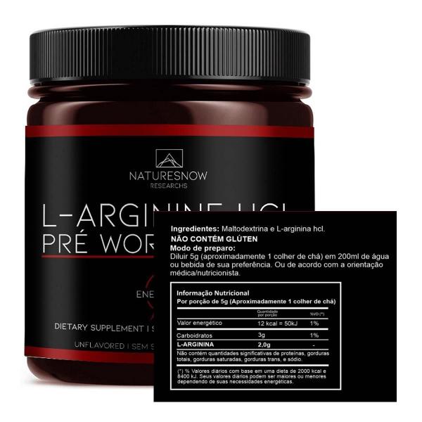 Kit 3 L-Arginine Hcl Pre Workout 150G Natures Now Sem Sabor Imagem de Kit 3 L-Arginine Hcl Pre Workout 150G Natures Now Sem Sabor