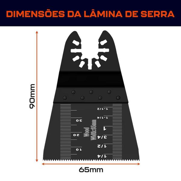 Imagem de Kit 3 Lâmina 65Mm Serra Oscilante Multiferramenta Multicorte