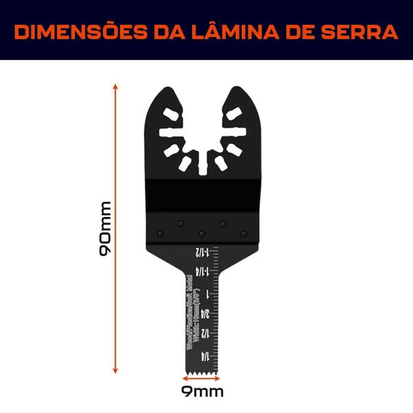 Imagem de Kit 3 Lâminas 9Mm Serra Oscilante Multiferramenta Multicorte