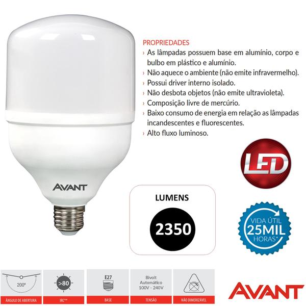 Imagem de Kit 3 Lampada Bulbo 30w Branco Quente 3000k Amarela Alta Potencia