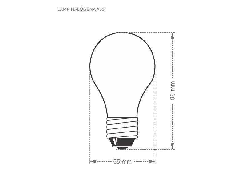 Imagem de Kit 3 Lâmpada Halógena A55 100W 127V Luz Quente 2700K