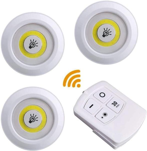 Imagem de Kit 3 Lâmpada Iluminaria Led Com Controle Sem Fio Remoto