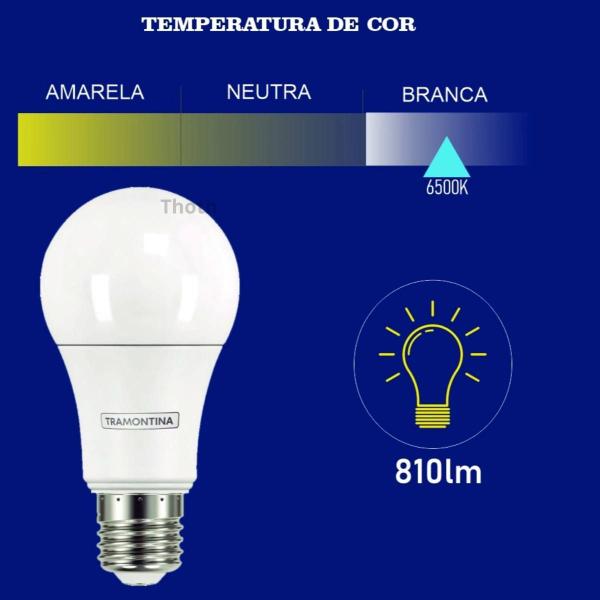 Imagem de Kit 3 Lampada Led Bulbo 9w Branco Fria Neutro 6500k Tramontina 810Im Bivolt Incadecente Compacta