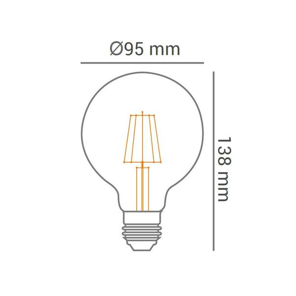 Imagem de Kit 3 Lâmpada Led Filamento G95 4W 2200K Retrô Vintage Opus