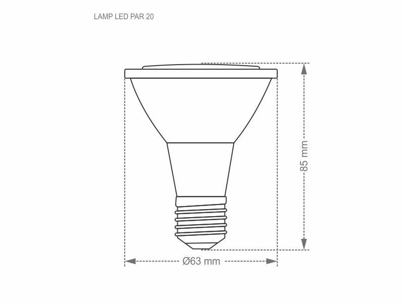 Imagem de Kit 3 Lâmpada LED PAR 20 7W 38º Luz Fria 6500K