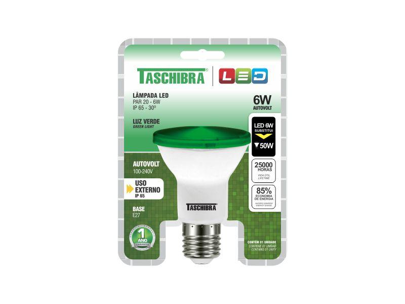 Imagem de Kit 3 Lâmpada LED PAR 20 IP 65 6W Verde E-27