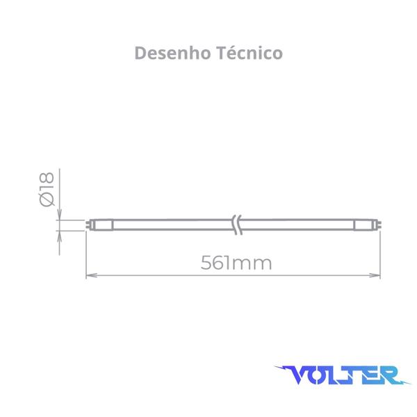 Imagem de Kit 3 Lâmpada Led Tubular Volter 9w T5 55cm G5 bivolt branco quente 3000k 950lm