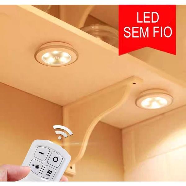 Imagem de Kit 3 Lampada Luminaria Led Sem Fio Controle Remoto