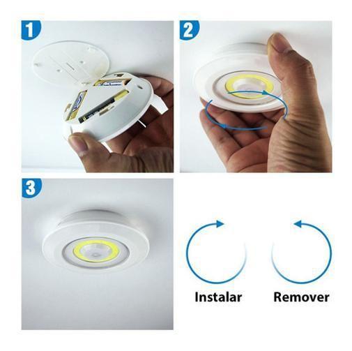 Imagem de Kit 3 Lampada Luminaria Led Spot Sem Fio Controle Remoto