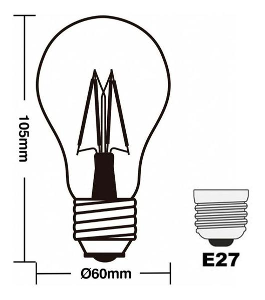 Imagem de Kit 3 Lampada Retro A60 Filamento Led 4w Ambar 2200k Avant