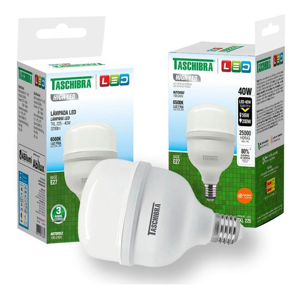 Kit 3 Lâmpadas Alta Potência Led Tkl225 40w Bivolt Taschibra Imagem de Kit 3 Lâmpadas Alta Potência Led Tkl225 40w Bivolt Taschibra