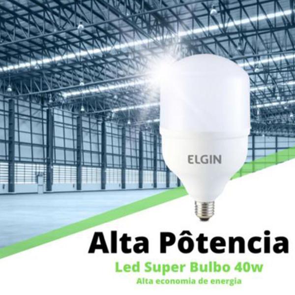 Imagem de Kit 3 Lâmpadas Elgin 40w Led Bulbo  Alta Potência Bivolt