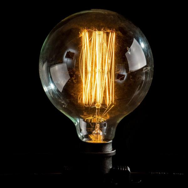 Imagem de Kit 3 Lâmpadas Filamento de Carbono Retrô G125 Galaxy Led 40w 127v Vintage 2400K Amarelo Dimerizável