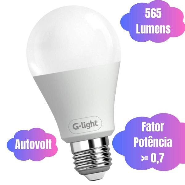 Imagem de Kit 3 Lâmpadas Led Branco Frio 6,5W 565 Lumens Bulbo