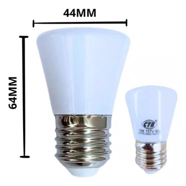 Imagem de Kit 3 Lâmpadas Mini 1w E27 Coroa Led Abajur Varal