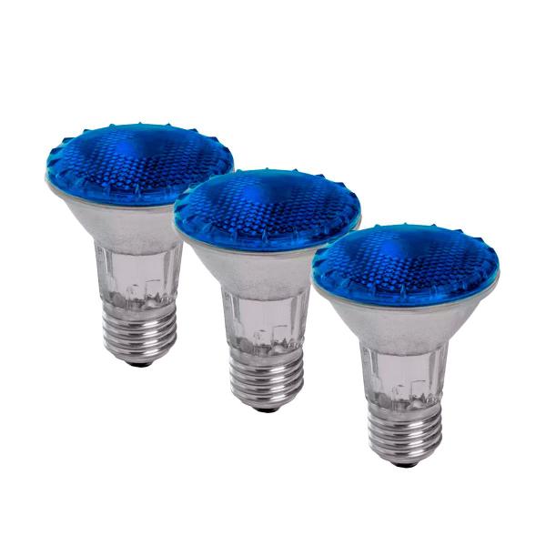 Imagem de Kit 3 Lâmpadas Par20 Halogena Azul 50w 127v E27 Kian