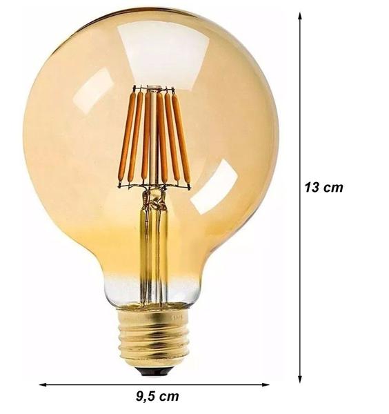 Imagem de Kit 3 Lâmpadas Retrô Led G95 4w Bivolt