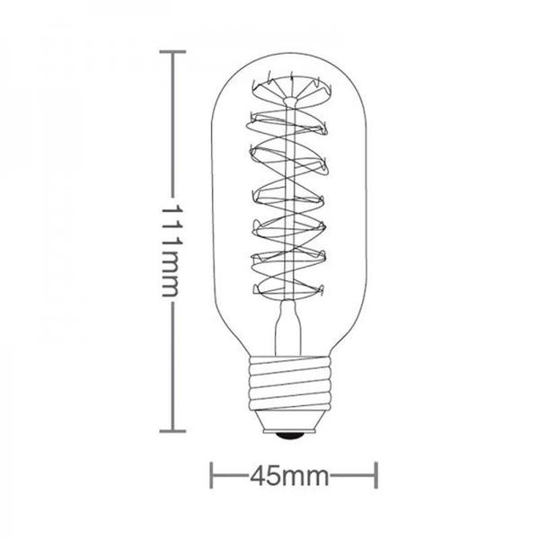 Imagem de Kit 3 Lâmpadas Vintage T45 40w Filamento De Carbono E27 110V