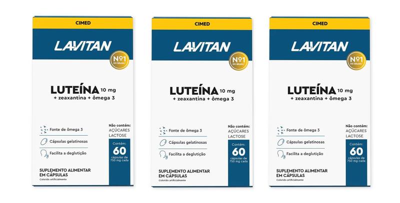 Imagem de Kit 3 Lavitan Luteína Com Ômega 3 Vitamina 60Cps - Cimed